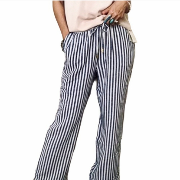 Ellen Tracy Pants - Ellen Tracy Linen blend striped casual pants